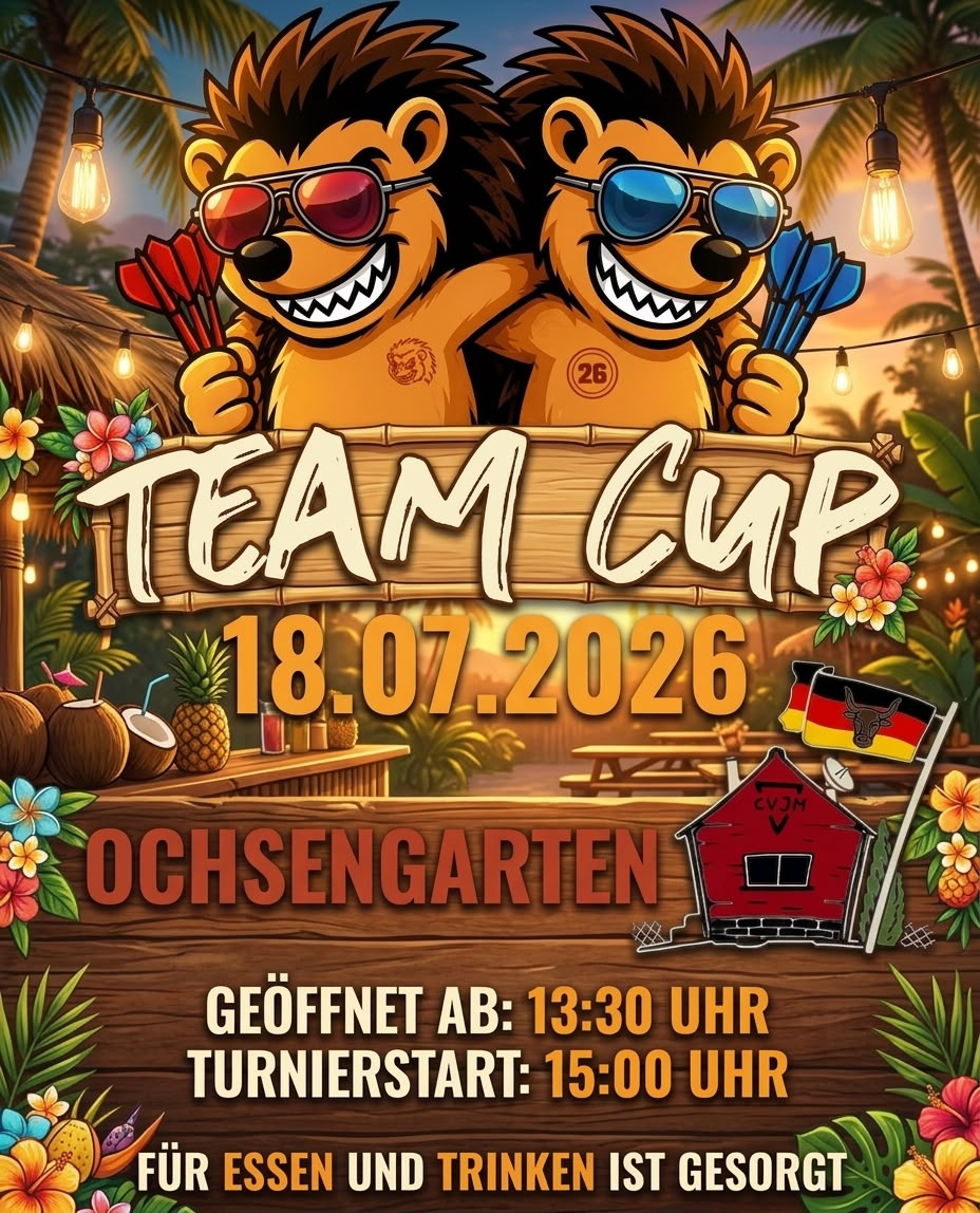 Flyer des Team Darts Cup 2026